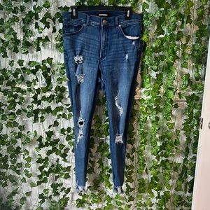 Express Ripped High Rise Ankle Jeans
